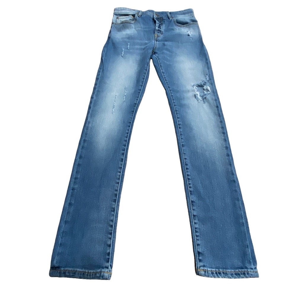 KITH Monroe Indigo Distressed Stretch Denim Jeans Button Fly Mens W30